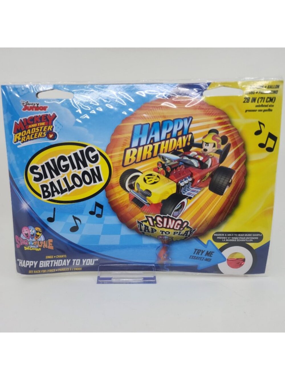 Disney Jr Mickey and The Roadster Racers Singing Balloon Happy Birthday 28 in